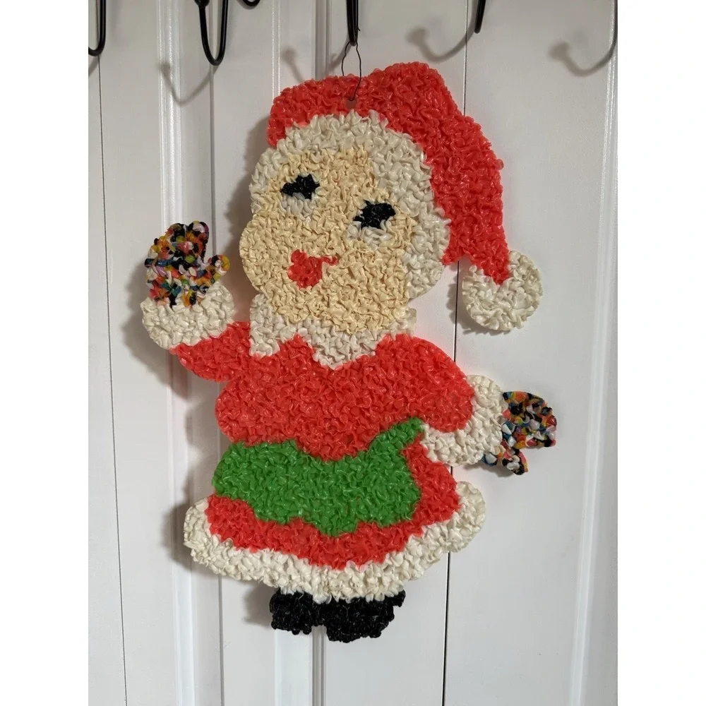 Vintage 1970s melted plastic popcorn christmas Elf decoration